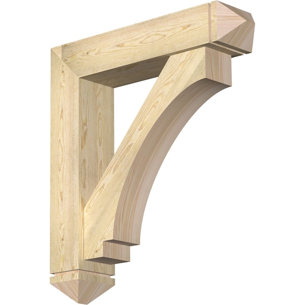 Ekena Millwork Imperial Arts and Crafts Rough Sawn Bracket w/ Offset Brace, Douglas Fir, 8"W x 36"D x 40"H BKT0806X36X40IMP03RDF - main